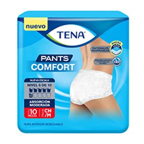 TENA Pants Comfort  Talla Chico Mediana 10 piezas
